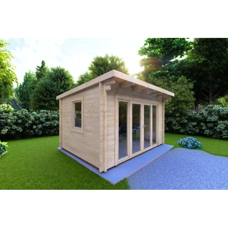 Abris de jardin en bois ILARIA 4x3, 44mm, façade côté gauche