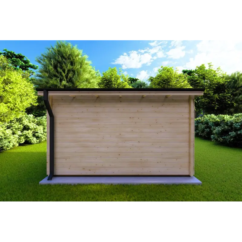 Abris de jardin en bois ILARIA 4x3, 44mm, vue arrière