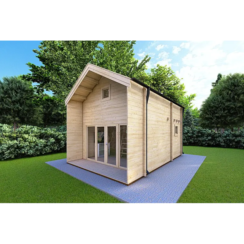 Véranda bois ELODIE 4x6, 44mm, façade côté droit