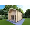 Véranda bois ELODIE 4x6, 44mm, façade côté droit