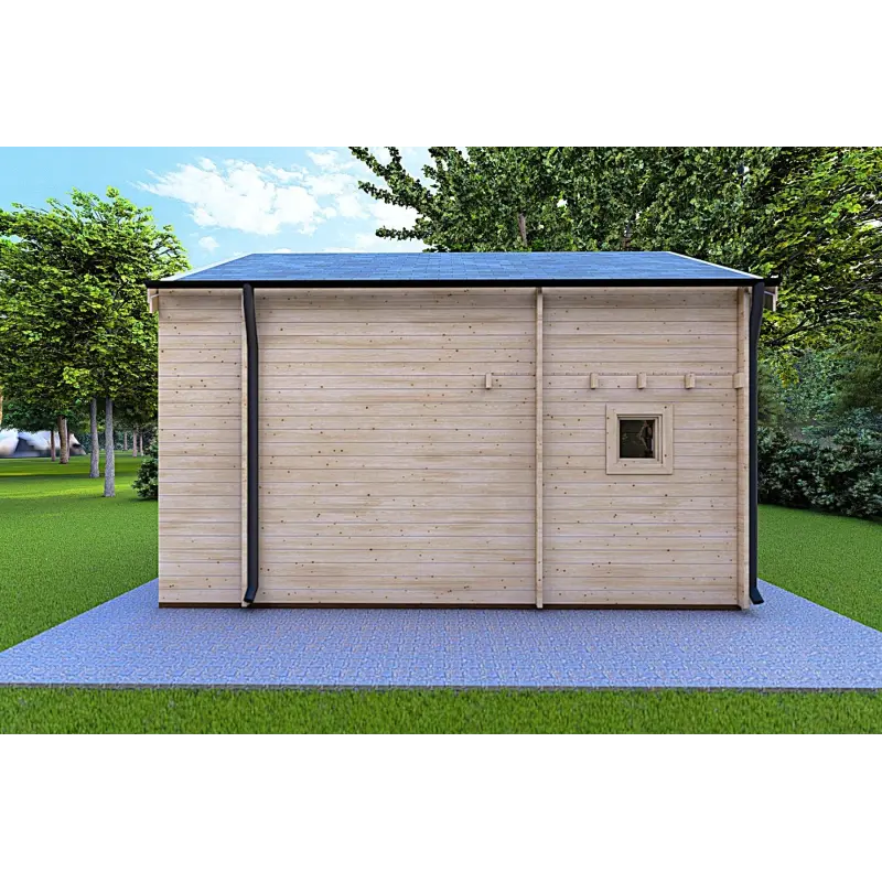Véranda bois ELODIE 4x6, 44mm, côté droit