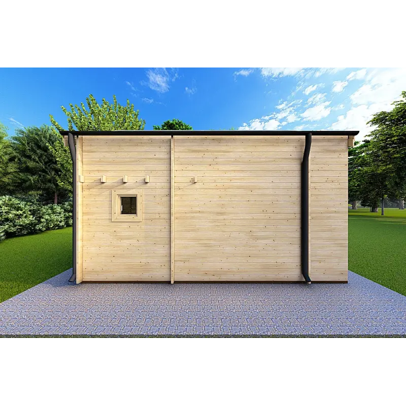 Véranda bois ELODIE 4x6, 44mm, côté gauche