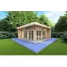 Bureau-Studio de jardin FLAMINIA 6x6, 44mm, façade côté droit