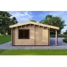 Maison habitable en bois OLIMPIA de plain-pied, 84 m², 44/140/44 mm, côté gauche