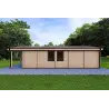 Maison habitable en bois OLIMPIA de plain-pied, 84 m², 44/140/44 mm, vue arrière