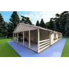 Chalet en bois habitable​ de style traditionnel SOFIA 17x8, 44/140/44 mm, façade côté droit