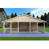 Chalet en bois habitable​ de style traditionnel SOFIA 17x8, 44/140/44 mm, vue frontale