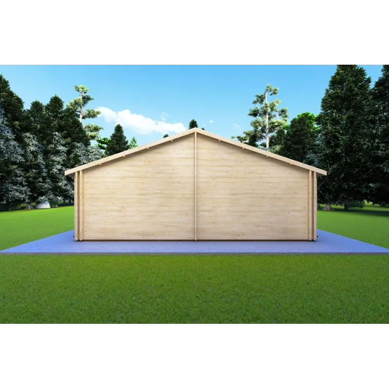 Chalet en bois habitable​ de style traditionnel SOFIA 17x8, 44/140/44 mm, vue arrière