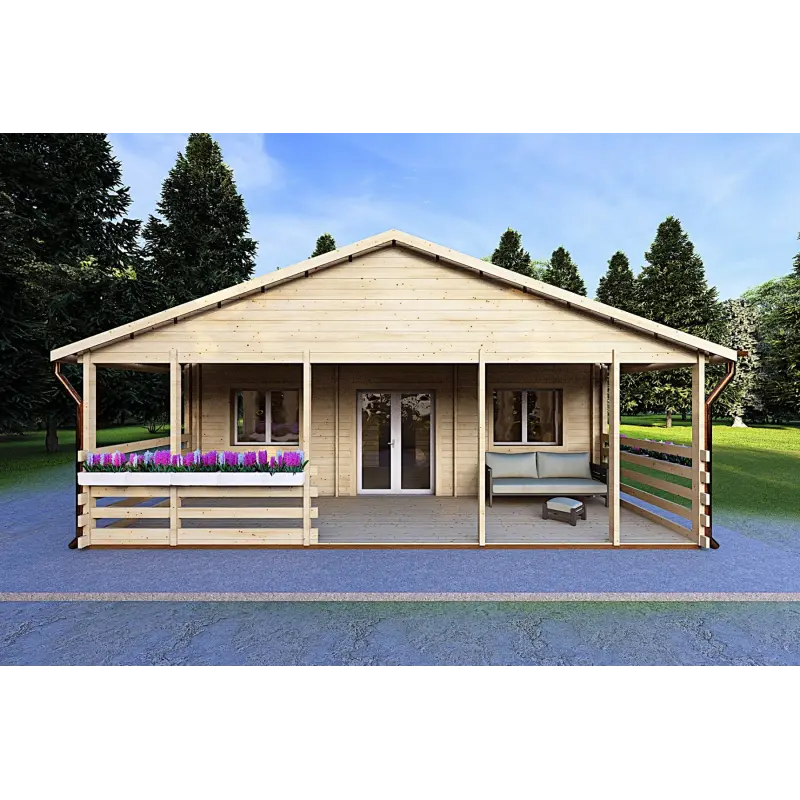 Maison préfabriquée en bois FIRENZE 116 m², 44/100/44 mm, vue frontale
