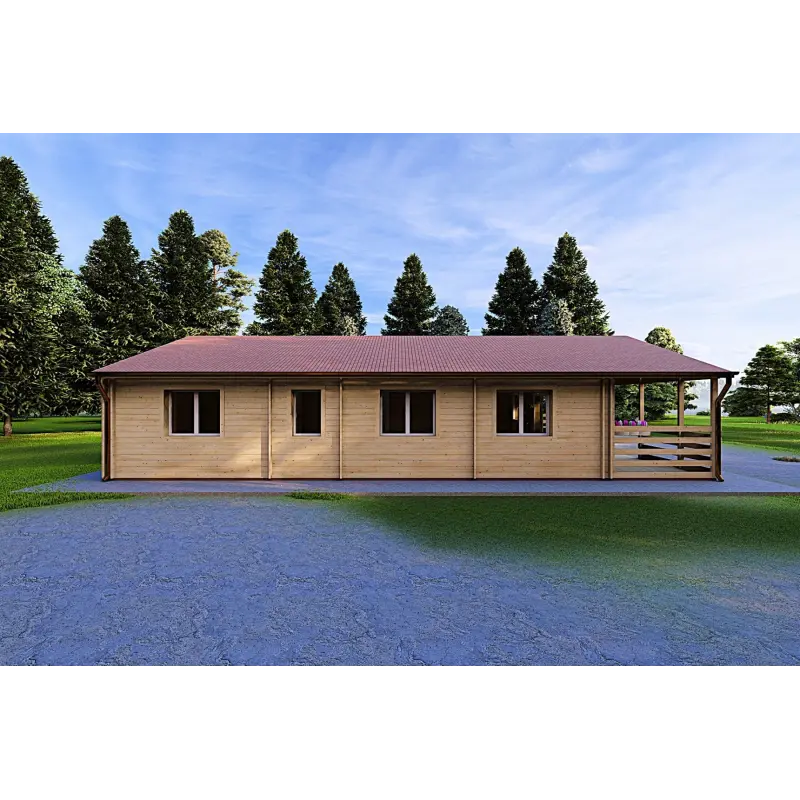 Maison préfabriquée en bois FIRENZE 116 m², 44/100/44 mm, côté gauche