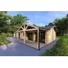 Chalet en bois habitable​ avec toit incliné ISOTTA 125 m², 44/140/44 mm, façade côté droit
