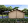 Chalet en bois habitable​ avec toit incliné ISOTTA 125 m², 44/140/44 mm, côté droit