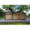 Chalet en bois habitable​ avec toit incliné ISOTTA 125 m², 44/140/44 mm, côté gauche
