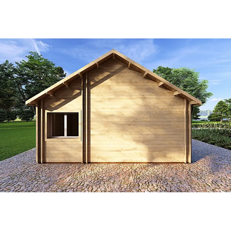 Maison habitable en bois AGNESE 95 m², 44/140/44 mm, côté gauche