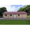 Maison habitable en bois AGNESE 95 m², 44/140/44 mm, vue arrière