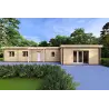 Maison préfabriquée en bois toit plat CAMELIA 125 m², 44/140/44 mm, vue frontale