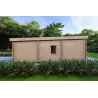 Maison préfabriquée en bois toit plat CAMELIA 125 m², 44/140/44 mm, côté gauche