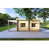 Maison préfabriquée en bois toit plat CAMELIA 125 m², 44/140/44 mm, côté droit