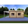 Maison habitable en bois lumineuse DAFNE 95 m², 44/140/44 mm, côté droit