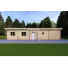 Maison habitable en bois lumineuse DAFNE 95 m², 44/140/44 mm, vue arrière