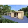Chalet en bois habitable​ avec porche CELESTE 140 m², 44/140/44 mm, façade côté droit