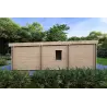 Chalet en bois habitable​ avec porche CELESTE 140 m², 44/140/44 mm, côté droit