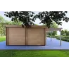 Chalet en bois habitable​ avec porche CELESTE 140 m², 44/140/44 mm, côté gauche