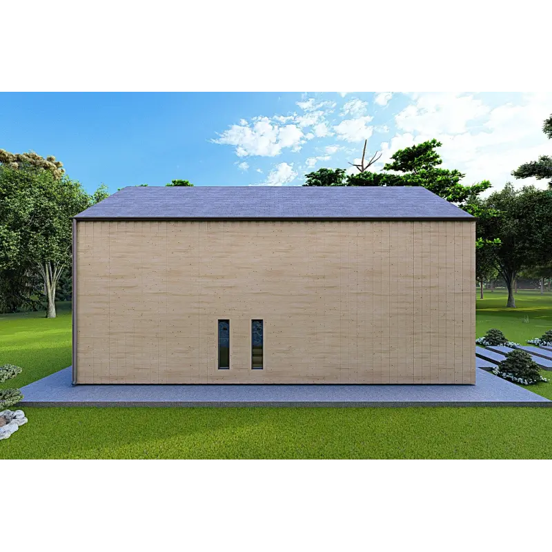Maison en bois habitable bifamiliale CALIPSO 12x6, 44/100/30/40 mm, côté droit