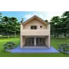 Maison en bois habitable bifamiliale CALIPSO 12x6, 44/100/30/40 mm, vue arrière