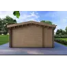 Chalet en bois habitable​ avec garage CLOE 114 m², 44/140/44 mm, côté gauche