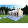 Chalet en bois habitable​ avec double véranda NAUSICAA 98 m², 70/100/30/40 mm, façade côté droit