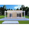 Chalet en bois habitable​ avec double véranda NAUSICAA 98 m², 70/100/30/40 mm, vue frontale