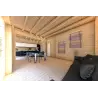 Chalet en bois habitable​ avec double véranda NAUSICAA 98 m², 70/100/30/40 mm, intérieur
