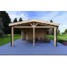Maison préfabriquée en bois avec garage CLIO 135 m², 44/140/44 mm, côté droit