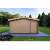 Maison préfabriquée en bois avec garage CLIO 135 m², 44/140/44 mm, côté gauche