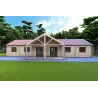 Maison préfabriquée en bois avec patio GINEVRA 129 m², 44/140/44 mm, vue frontale