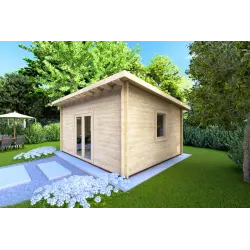 Abri de jardin toit monopente GLORIA 5.2x4.2, 44mm, façade côté droit