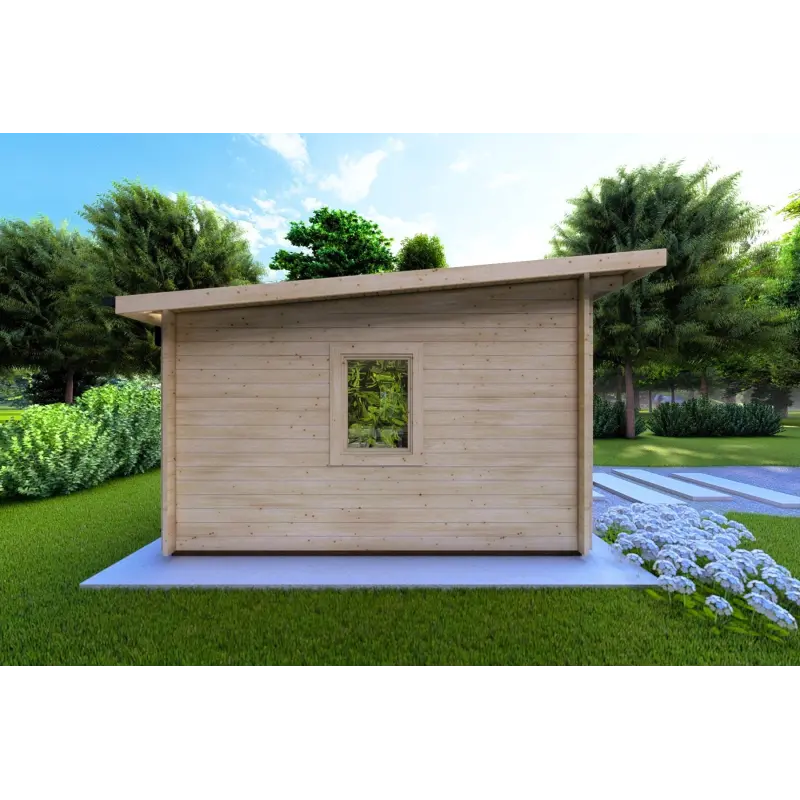 Abri de jardin toit monopente GLORIA 5.2x4.2, 44mm, côté gauche