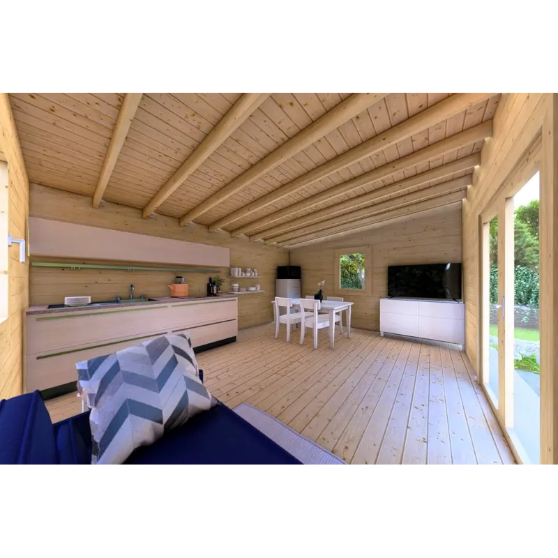 Abri de jardin toit monopente GLORIA 5.2x4.2, 44mm, intérieur