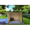 Maison en bois de jardin AURORA avec abri à bois 4.5x2.5, 44mm, côté droit