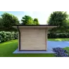 Maison en bois de jardin AURORA avec abri à bois 4.5x2.5, 44mm, côté gauche