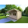 Abris de jardin en bois SIBILLA 4.5x3.5, 44mm, façade côté droit