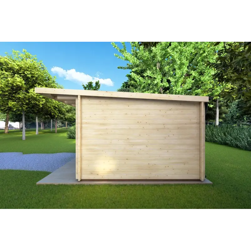 Abris de jardin en bois SIBILLA 4.5x3.5, 44mm, côté droit