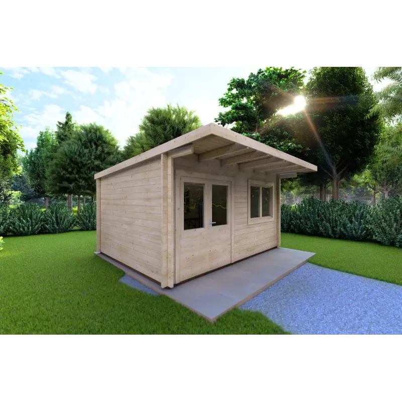 Abris de jardin en bois SIBILLA 4.5x3.5, 44mm, côté gauche