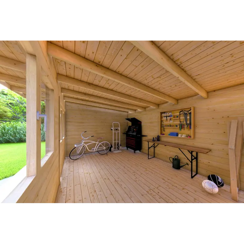 Abris de jardin en bois SIBILLA 4.5x3.5, 44mm, intérieur