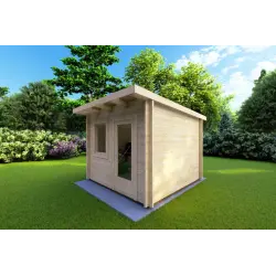 Remise en bois SOLA 3x3, 44mm, façade côté droit