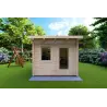 Remise en bois SOLA 3x3, 44mm, vue frontale