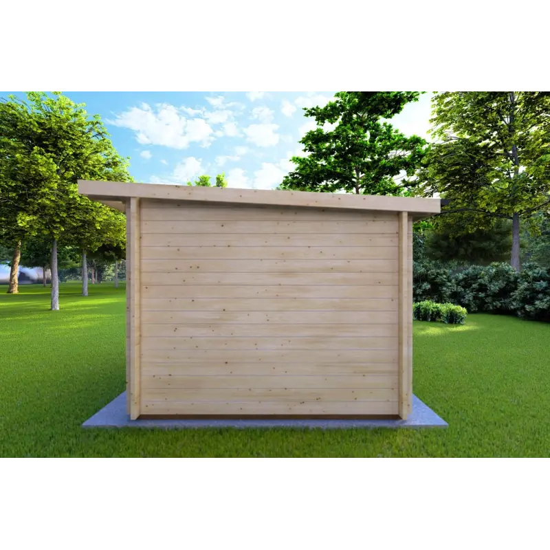 Remise en bois SOLA 3x3, 44mm, côté droit