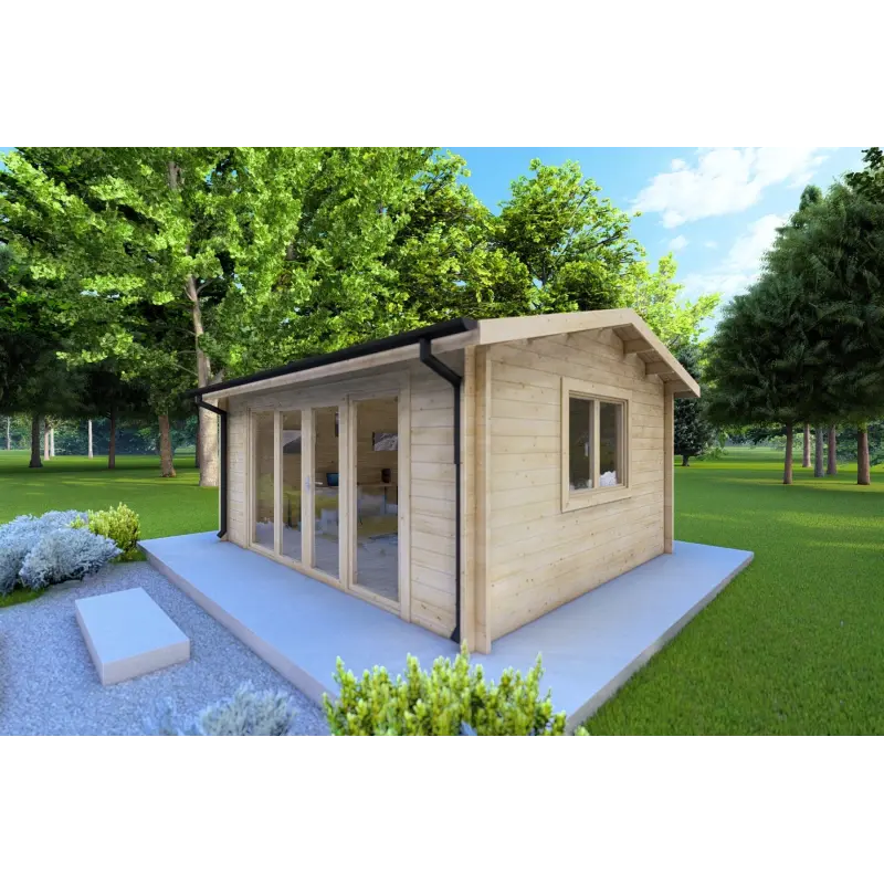 Maison en bois de jardin JESSICA 5x4, 44mm, façade côté droit