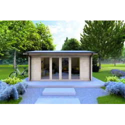 Maison en bois de jardin JESSICA 5x4, 44mm, vue frontale